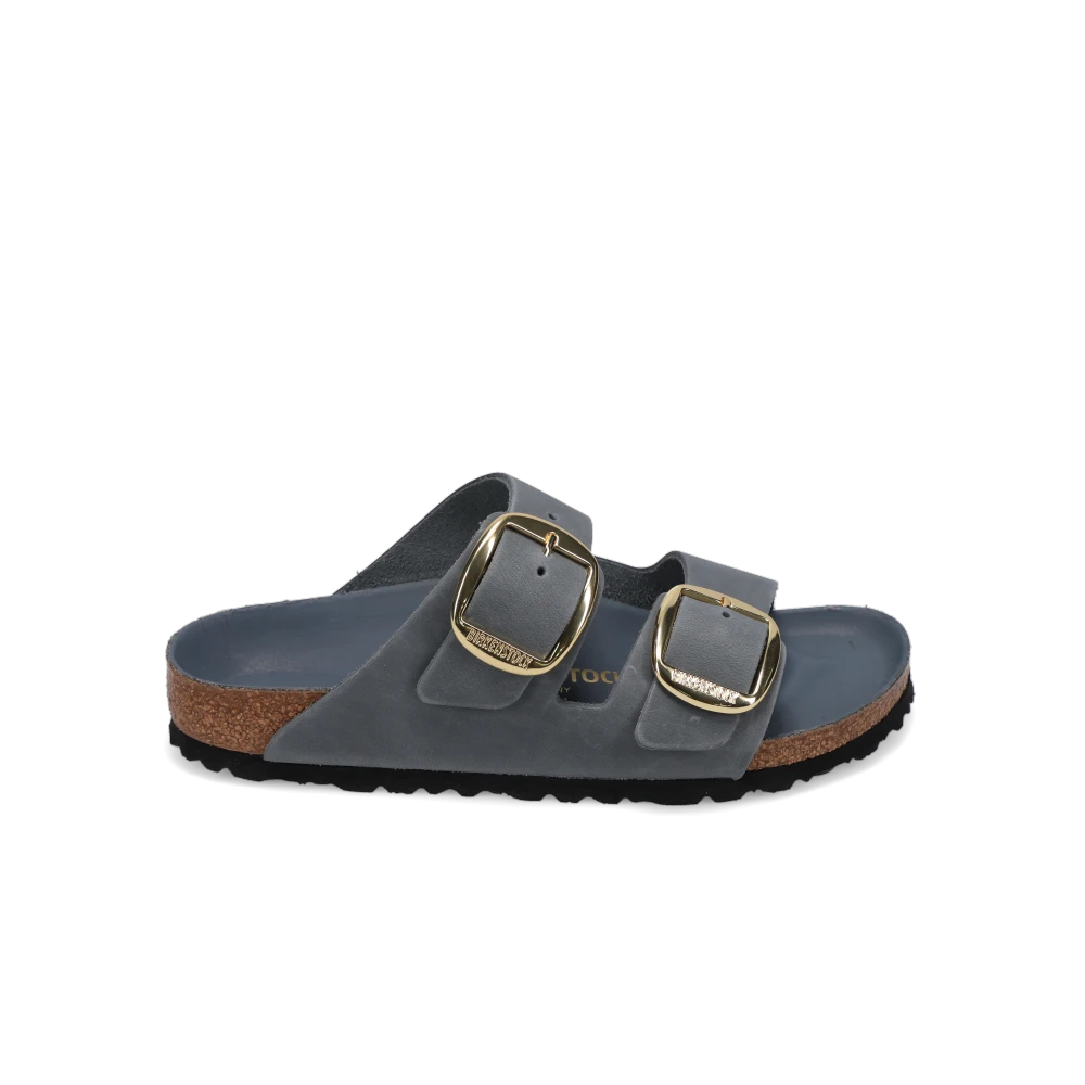 Women's Arizona Big Buckle Narrow Basalt Grey Oiled Leather