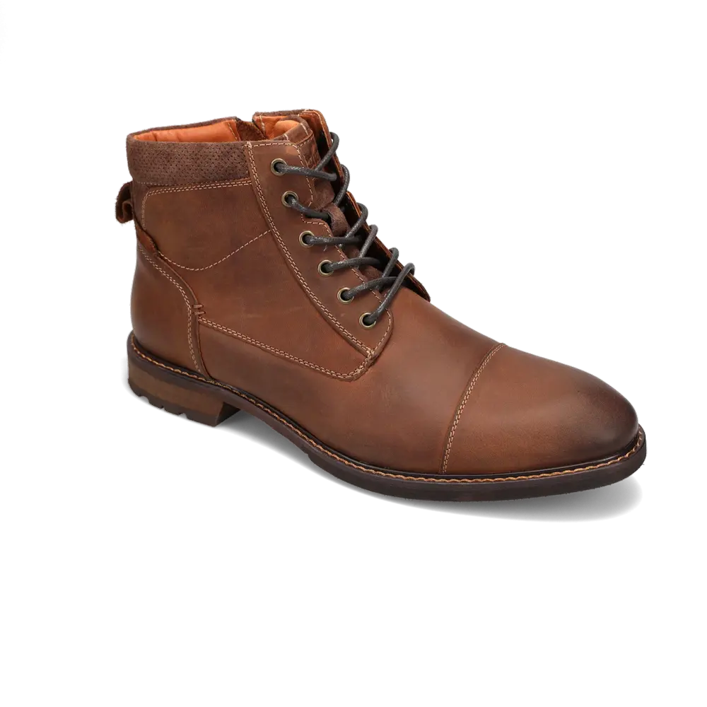 Shop Florsheim Men's Lodge Cap Toe Lace Up Boot Brown, Leather