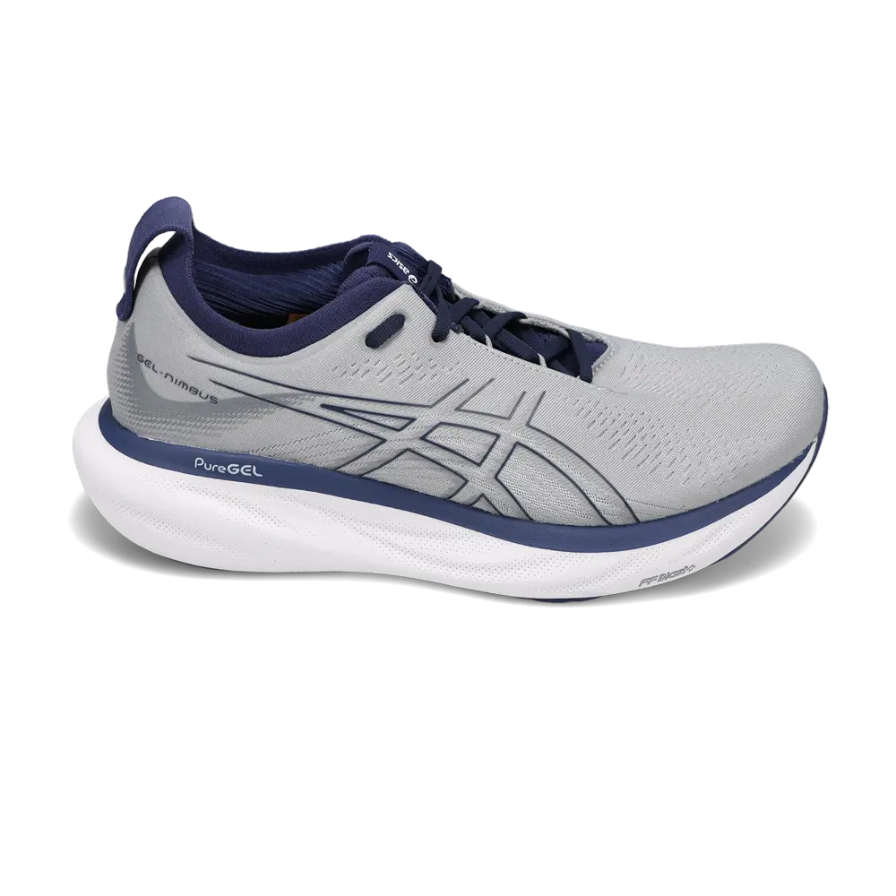  ASICS Men's Gel-Nimbus 25 Running Shoes, 7, Sheet Rock/Indigo  Blue